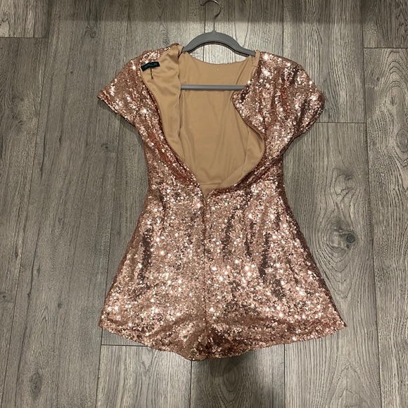 Pink Sequins Romper - Picture 2 of 2